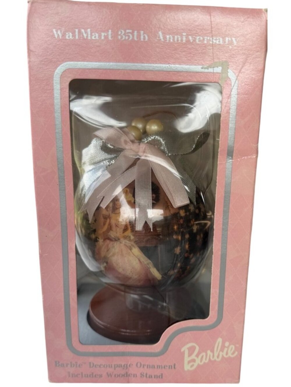 Barbie Holiday 1997 Decoupage Walmart 35th Anniversary Edition Ornament 4" Tall